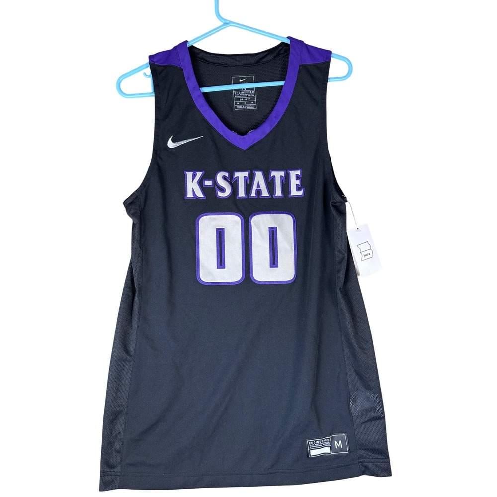 Nike Kansas‎ State Wildcats Basketball Jersey Mens Medium Black Dri-FIT 00 NEW